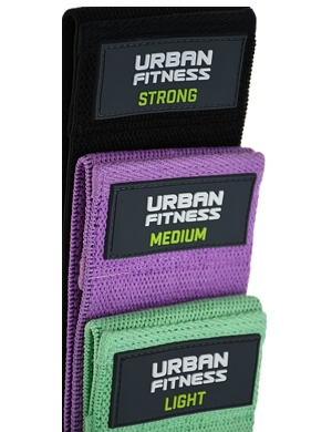 Urban Fitness Fabric Resistance Band Loop Set 3pk